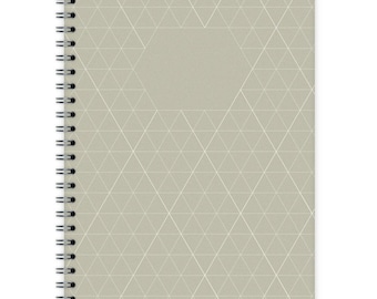 Cuaderno A5 / Patrón Geométrico No. 1 / Kangaroo-Green / organizador / planificador / diario encuadernado en espiral