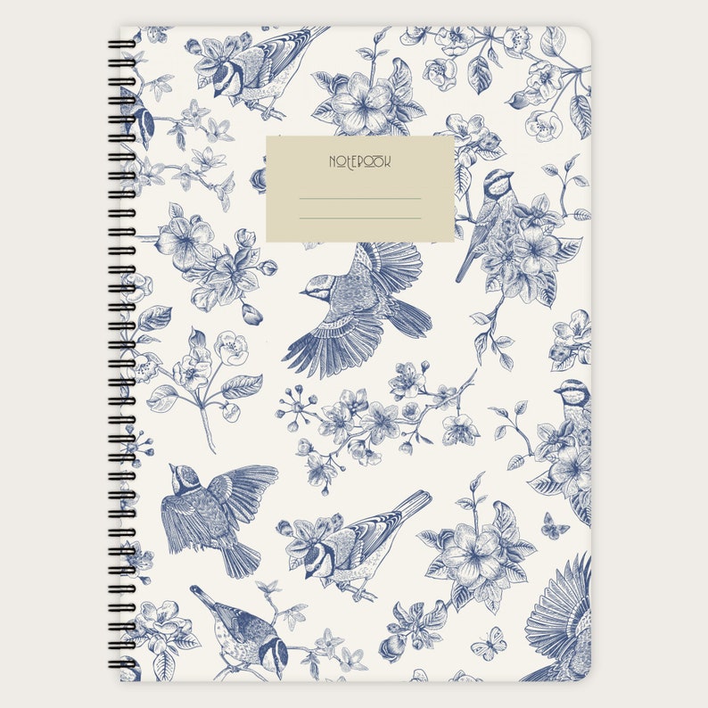 2er-Set Notizblöcke Flowers & Birds A4 Notizbuch Notizheft Schreibblock Schreibheft notebook Bild 7