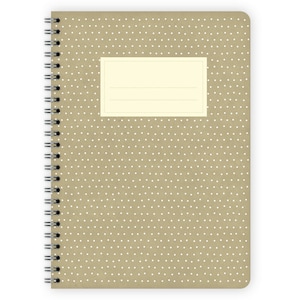 Notebook A5 | Little Beige Polka Dots Pattern | organizer | planner | spiral bound journal