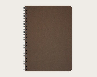 Notizblock DIN A5 - Farbe Dunkelbraun | Notizbuch | Notizbücher | Notizheft | Schreibblock | Ringblöcke | Notebooks | Spiralblock