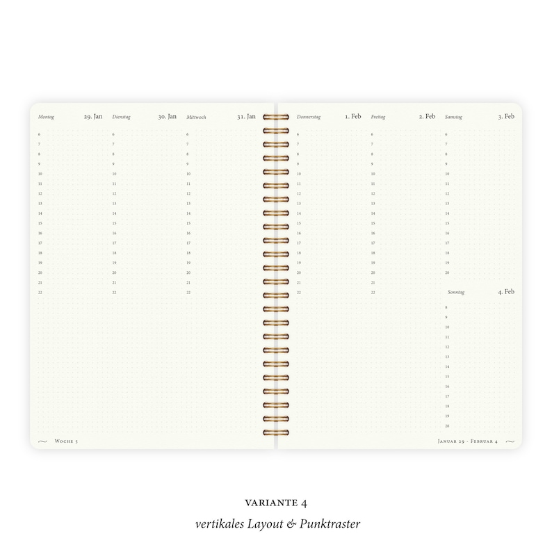 Calendar A5 2024 Horizontal or Vertical Layout Ruled or Dot Grid zdjęcie 7