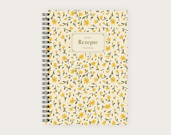 Libro de recetas A5 / Boho Floral Nr. 1 / Libro de cocina en blanco para escribir tus propias recetas