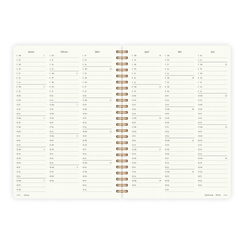 Calendar A5 2024 Horizontal or Vertical Layout Ruled or Dot Grid zdjęcie 3