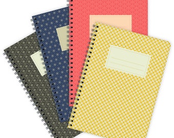 Conjunto de 4 Notebooks DIN A5 – Patrones Japoneses