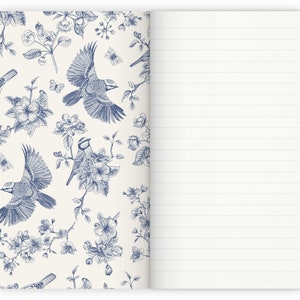 Set of 3 Notebooks Stapled A5 Flower & Butterfly Patterns image 3