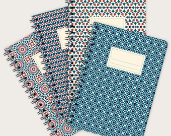Set van 4 notitieboekjes A6 | Marokkaanse patronen #2 | organisator | planner | spiraalgebonden dagboek