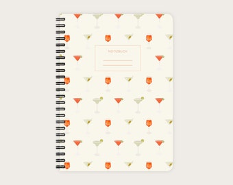 Notebook A5 | Cocktails & Glasses