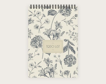 To-Do List A5 | Nature Pattern Nr. 2 | 60 Pages | Flowers