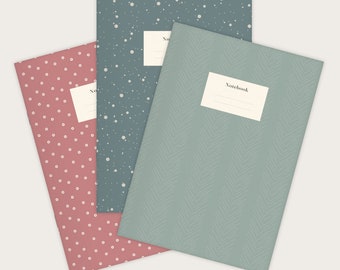 Set of 3 Notebooks Stapled A5 | Dots & Chevrons