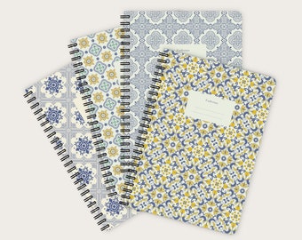 Lot de 4 Carnets A5 – Motifs Azulejos