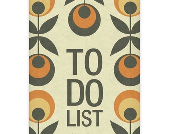 Todo List A6 | Retro Pattern | notebook | note pad | lists | gift tags | paper tags | planner | spiral notebook | organizer | present idea