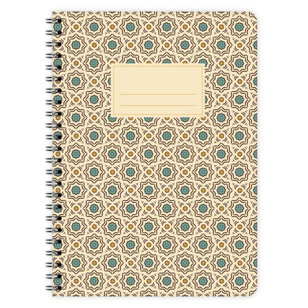 Cahier A5 | Motif marocain #1 | organisateur | planificateur | Journal à reliure spirale