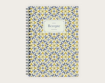 Recipe Book A5 | Azjulejos Pattern Nr. 3 | Blank Cookbook To Write Your Own Recipes