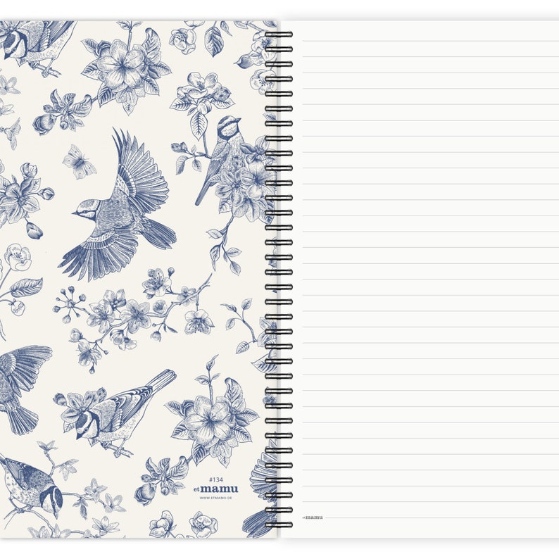 Set of 2 Notebooks A4 Flowers & Birds journal note pad image 5