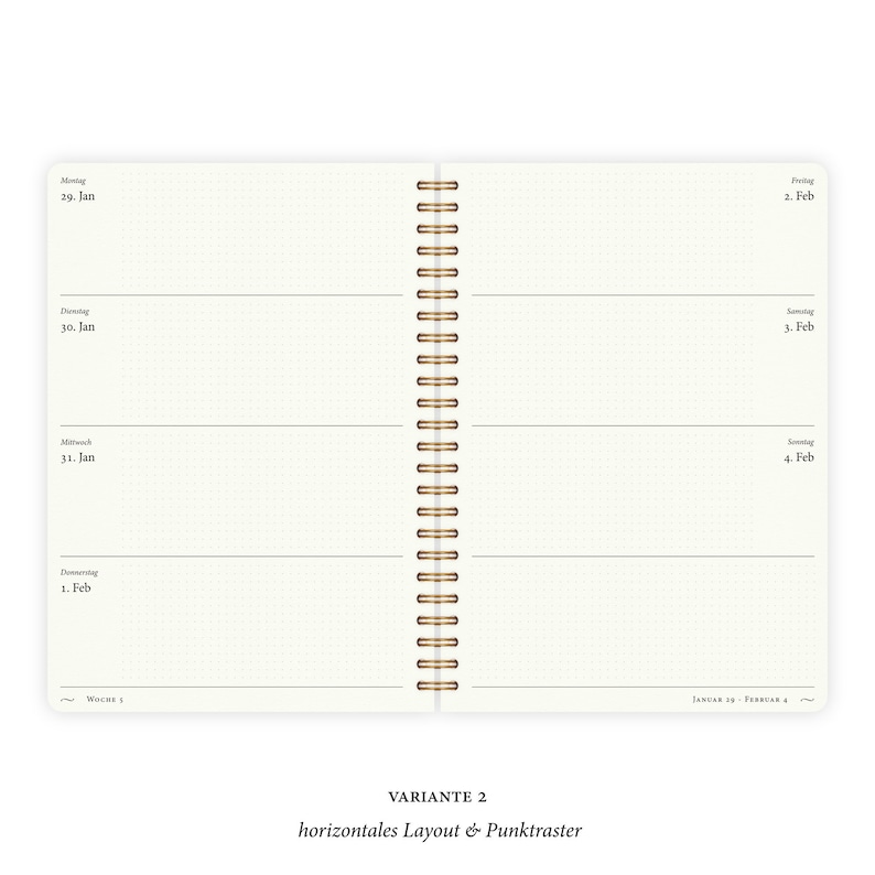 Calendar A5 2024 Horizontal or Vertical Layout Ruled or Dot Grid zdjęcie 5