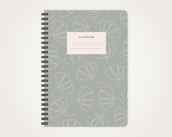 Ordinateur portable A5 | Motif de fleurs de ligne