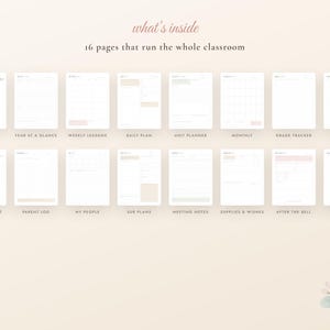 Teacher Planner Printable, Undated Lesson Planner, Grade Tracker, Attendance Sheet, Seating Chart, Sub Plans, Back to School, A4 Letter PDF imagen 2