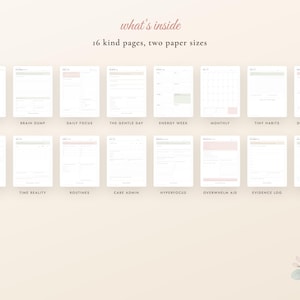 ADHD planner afdrukbare bundel, ongedateerde dagelijkse planner volwassen ADHD, dopaminemenu, hersendump, gewoontetracker, routines, A4-brief-pdf afbeelding 5