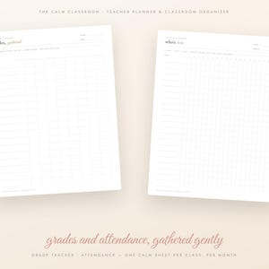 Teacher Planner Printable, Undated Lesson Planner, Grade Tracker, Attendance Sheet, Seating Chart, Sub Plans, Back to School, A4 Letter PDF imagen 4