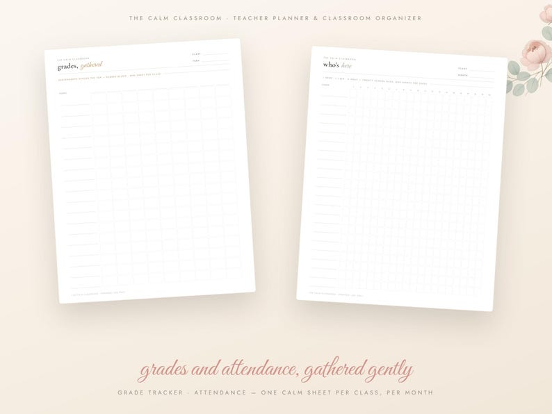Teacher Planner Printable, Undated Lesson Planner, Grade Tracker, Attendance Sheet, Seating Chart, Sub Plans, Back to School, A4 Letter PDF imagen 4