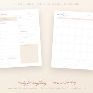 Teacher Planner Printable, Undated Lesson Planner, Grade Tracker, Attendance Sheet, Seating Chart, Sub Plans, Back to School, A4 Letter PDF imagen 5