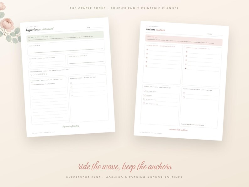 ADHD planner afdrukbare bundel, ongedateerde dagelijkse planner volwassen ADHD, dopaminemenu, hersendump, gewoontetracker, routines, A4-brief-pdf afbeelding 7