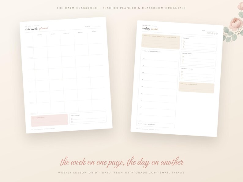 Teacher Planner Printable, Undated Lesson Planner, Grade Tracker, Attendance Sheet, Seating Chart, Sub Plans, Back to School, A4 Letter PDF imagen 3
