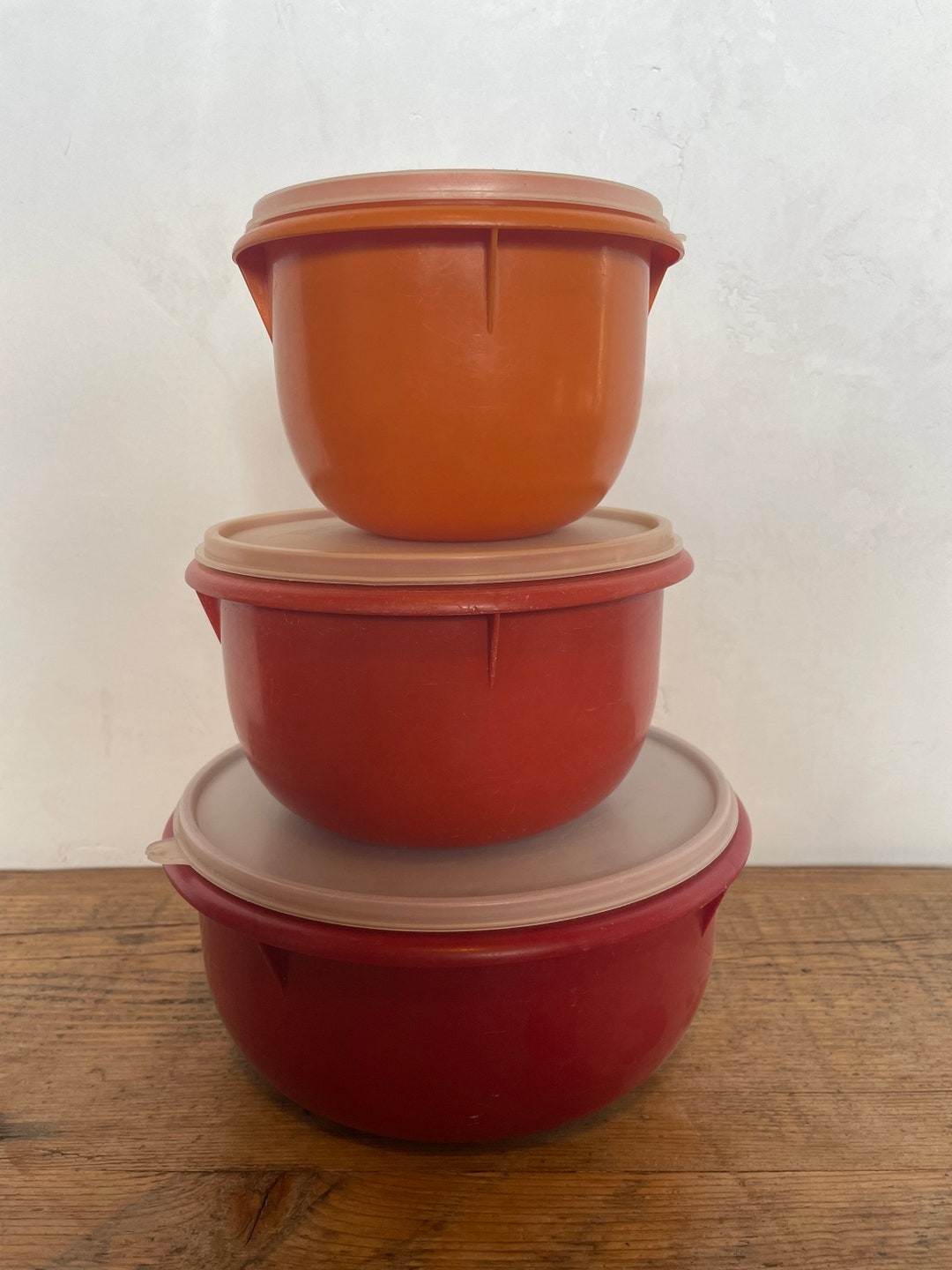 3 Nesting Tupperware Bowl Set With Lids Etsy