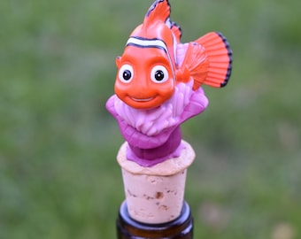 Nemo Wine Bottle Stopper, Disney Finding Nemo, Clown Fish Sea Anemone