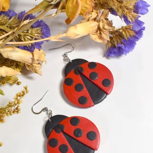 Ladybug Polymer Clay Earrings