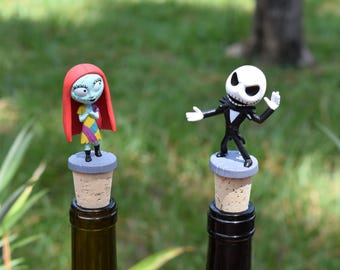 Jack Skellington and Sally Wine Bottle Stoppers, Nightmare Before Christmas