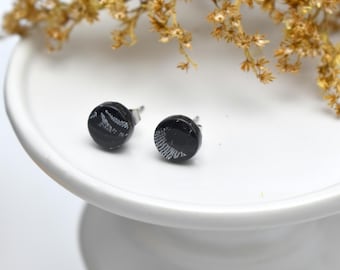 Black White Stud Earring