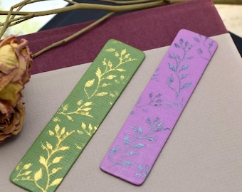 Floral Bookmark, Book Lover Gift, Textured Polymer Clay