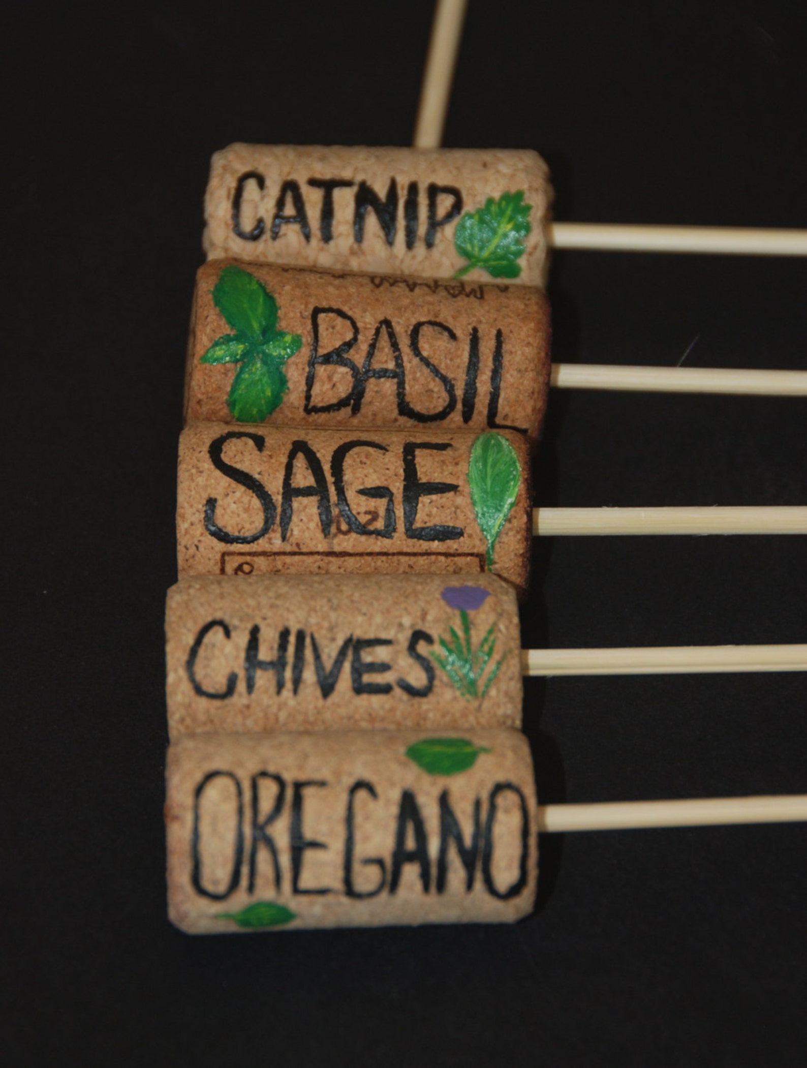 Wine Cork Herb Garden Stakes. Lots of Choices. Fruit and Etsy
