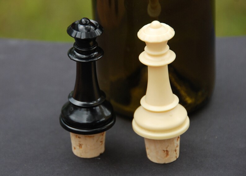Chess Piece Wine Bottle Stopper Game Piece Knight Queen Etsy