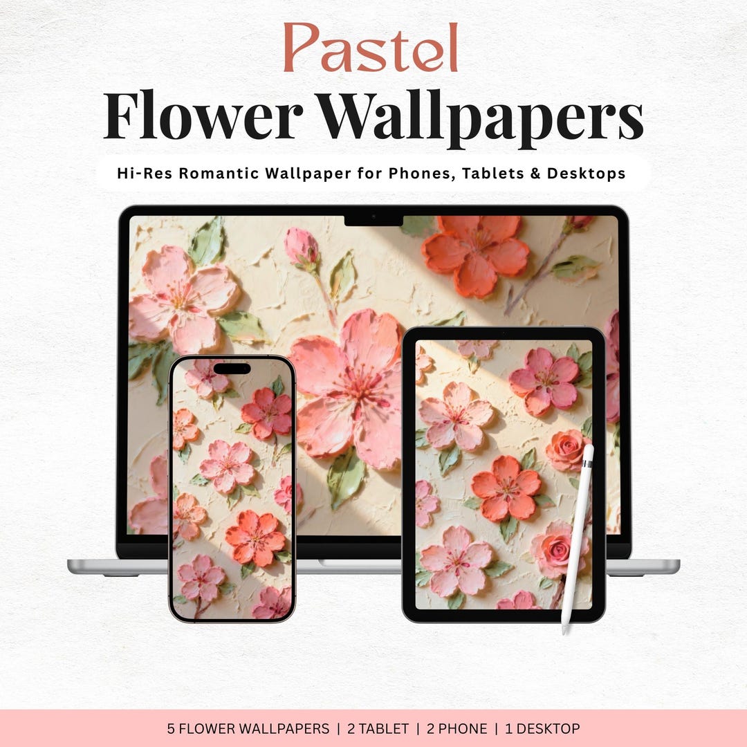 Pink Floral iPhone Wallpaper, Pastel Flower iPhone Background, Soft