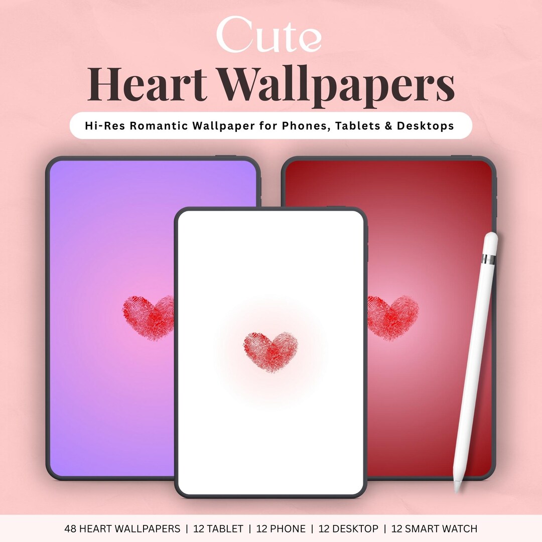Heart iPad Wallpaper, Cute Valentines Wallpaper for Iphone, Tablet
