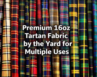 Tkanina w kratę tartan krojona na wymiar | Tkanina wełniana w kratę szkocką na kilty, szycie i rękodzieło | Tkanina na kilt na zamówienie do wielu zastosowań