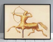 Greek Mythology Print, Printable Sagittarius Gift (Zodiac Art, Folk Art) quot Mythological Weather Vane quot