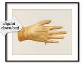Hand Folk Art Print (Rustic Chic Bedroom Decor, Early American Art) quot Glove Weather Vane quot
