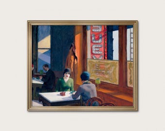 Chop Suey Edward Hopper Print - modern art realism painting, chinese restaurant · Digital Download