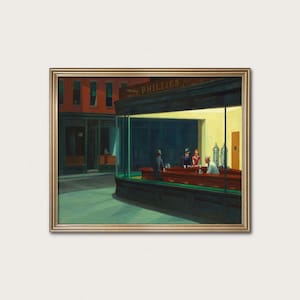 Nighthawks by Edward Hopper Printable – Vintage American Realism Art, NYC Diner Wall Art · Digital Download