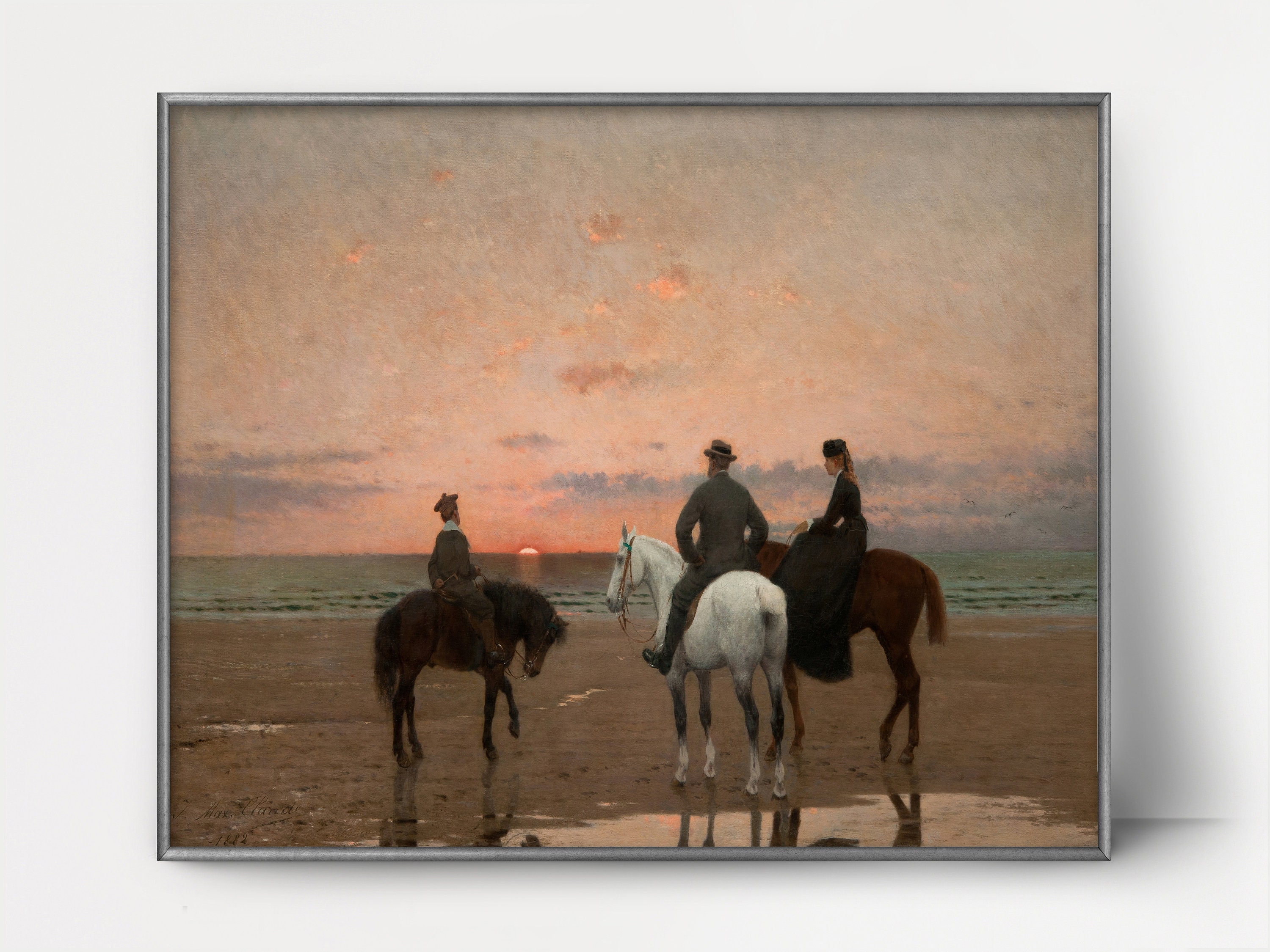 Beach landscape \u2022 Coastal wall art Cloud art \u2022 Antique horse painting \u2022 Victorian seascape horseback riders Printable \u2022 1880s horse art Beach landscape \u2022 Coastal wall art Cloud art \u2022 Antique horse painting \u2022 Victorian seascape horseback riders Printable \u2022 1880s horse art