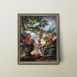 Roses Peonies Hydrangeas Floral Still Life - elegant flower painting, flower art