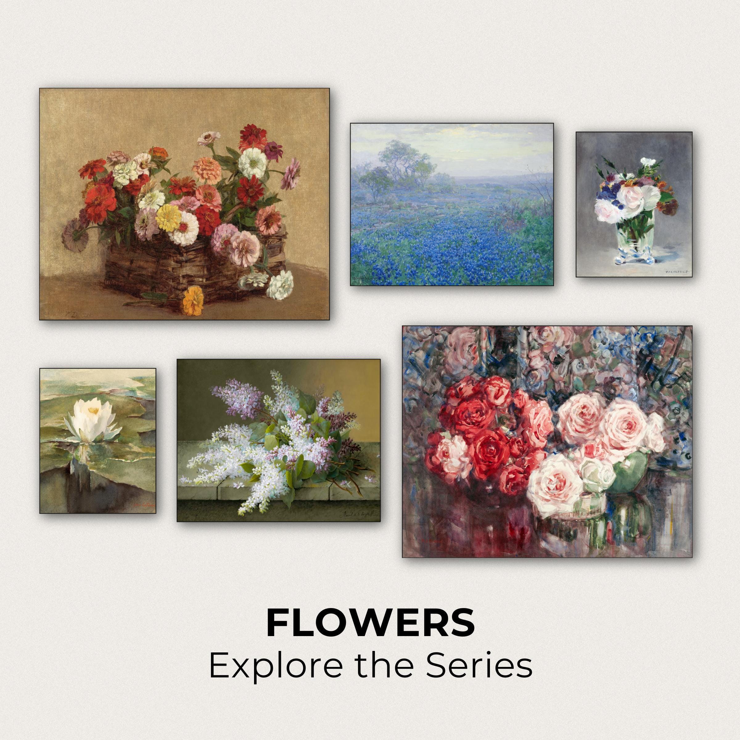 夏の花 花の静物画 - オランダの花の絵画、ダークフラワーアート