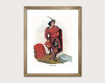 Drummond Clan Häuptling - R.R. McIan, 1845. Highland Clan Druck. Schottische Tartan-Kunst. (Digitaler Download)