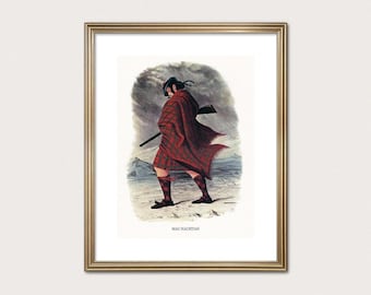 MacNachtan Clan Traveler — R.R. McIan, 1845. Highland Clan Print. Scottish Tartan Art. (Digital Download)