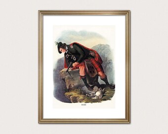 Ross Clan Hunter - R.R. McIan, 1845. Highland Clan Druck. Schottische Tartan-Kunst. (Digitaler Download)
