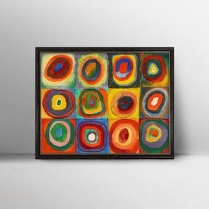 Quadrate Kandinsky Print PRINTABLE - vintage abstract art iconic modern wall art