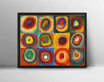 Quadrate Kandinsky Print PRINTABLE - vintage abstract art iconic modern wall art